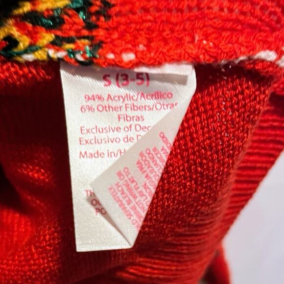 No Boundaries Ugly Christmas Sweater Reindeer Sequin Antlers Pom Pom Bell Small - Picture 5 of 5